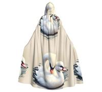 DLXW Simpatico piccolo cigno adulto con cappuccio mantello - 100% poliestere, comodo e resistente, perfetto per Halloween, cosplay, feste in costume, spettacoli teatrali