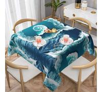 DLXW Tovaglia quadrata, elegante e resistente tessuto in poliestere che protegge i piani del tavolo da macchie e graffi, adatta per tutte le occasioni. mare dell'amore (137,2 x 137,2 cm)