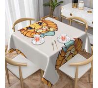 DLXW Tovaglia quadrata, elegante e resistente tessuto in poliestere che protegge i piani del tavolo da macchie e graffi, adatta per tutte le occasioni. Cartoon Cute Little Lion (152,4 x 152,4 cm)