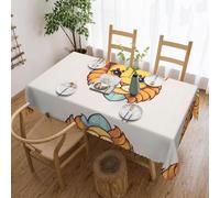 DLXW Tovaglia rettangolare - 137,2 x 182,9 cm Cartoon Cute Little Lion tovaglia in tessuto lavabile resistente - adatta per tavoli da buffet, feste festive, banchetti, matrimoni e baby shower.