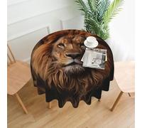DLXW Tovaglia rotonda in poliestere impermeabile da 152,4 cm, ideale per interni ed esterni, banchetti, caffè, picnic e molto altro ancora. Lo sguardo del leone