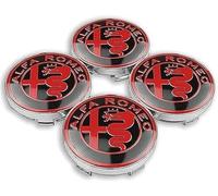 DLXYZML 4 Tappi Auto coprimozzi per Alfa Romeo Tonale 2022-2024,ABS Coprimozzo Centrale Tappi Mozzo Centrale Compatibili Antipolvere Impermeabile Accessori Lo Styling,Red