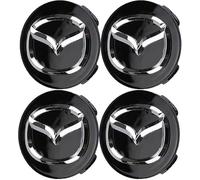 DLXYZML 4 Tappi Auto coprimozzi per Mazda CX-5 2017-2021,ABS Coprimozzo Centrale Tappi Mozzo Centrale Compatibili Antipolvere Impermeabile Accessori Lo Styling,Black