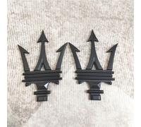DLXYZML Nero Ricambio Emblema Kit per Maserati Ghibli 2021 2022 2023 2024 2025,Anteriore Posteriore Logo Stemma Lettere Griglia Bagagliaio Insignia ABS Accessori Decorazione Styling Modifica Auto