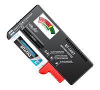 Dlyfull Tester per batterie Pro con supporto magnetico contro le cadute, tester per batterie AA, AAA, C, D, 9 V e 1,5 V, tester di batteria di precisione senza corrente