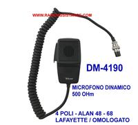 DM-4190 TELECOM MICROFONO DINAMICO 500 OHm 4 POLI X MIDLAND - LAFAYETTE ALAN 48