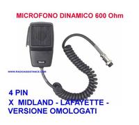 DM-4190 TELECOM MICROFONO DINAMICO 600 OHm 4 POLI X GALAXY - PLUTO -SUPERSTAR