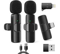 DM-Digital Microfono Lavalier Wireless Universale (Android, PC, Apple) - Microfono a Clip per Interviste Youtube Facebook Live Podcasts TikTok - Trasmissione in diretta Microfono Cravatta senza fili