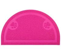 DM Tappetino per lettiera per gatti, semicerchio, rosa, 60 x 36 cm, 1 pezzo