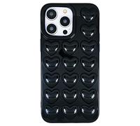 DMaos - Custodia per iPhone 14 Pro Max da donna, 3D, pop bolla a forma di cuore, simpatica cover in gel per iPhone14 Pro Max 6,7 pollici, colore: Nero