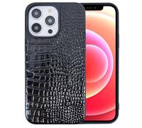 DMaos Custodia per iPhone 15 Pro da donna, copertura in pelle sintetica verniciata coccodrillo, moda classica per iPhone15 Pro 2023 6,1 pollici - nero