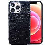 DMaos Custodia per iPhone Xr da donna, copertura in pelle sintetica verniciata coccodrillo, moda classica per iPhone 10r da 6,1 pollici - nero
