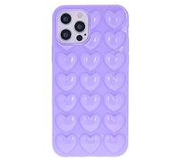DMaos für iPhone 11 Hülle für Frauen, 3D Pop Blase Herz Niedlich Gel Cover, Nette Girly für iPhone11 6,1 Zoll - Lavendel