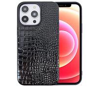 DMaos iPhone 14 Pro Max Hülle für Damen, Krokodil Synthetische Lackleder Abdeckung, klassische Mode für iPhone14 Pro Max 6.7 Zoll - Schwarz