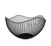 DMAR Nero Fruttiere 25x14cm Metallo Portafrutta, Grande Cestino per Frutta, Moderno
