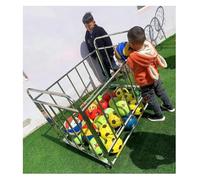 DMBBSAPBSH Carrello Porta Palline Cesto, Porta Palloni, Carrello da Basket con Ruote, rastrelliera for Esterni for la Scuola(No Lid,120x80x90cm)