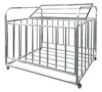 DMBBSAPBSH Carrello Porta Palline Cesto, Porta Palloni, Carrello portapalle Sportivo con Ruote, con Coperchio e Maniglia, Gabbia in Acciaio for Pallone da Football(M-110x63x85cm)