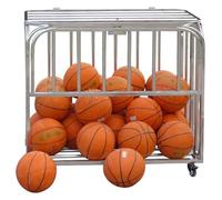 DMBBSAPBSH Carrello Porta Palline Cesto, Porta Palloni, Cestino for Palline in Acciaio Inossidabile con Ruote, Organizer for riporre palloni da Calcio e pallavolo(64x80x75cm)