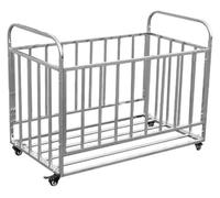 DMBBSAPBSH Carrello Porta Palline Cesto, Porta Palloni, Gabbia da pallavolo impilabile for Scuola e Garage all'aperto con Ruote, Supporto for Basket in Acciaio Inossidabile(110x63x85cm)