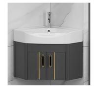 DMBBSAPBSH Mobile Angolare Lavandino Bagno, Mobile bagno con lavabo combinato, mobiletto bagno con 2 ante e lavabo in ceramica con rubinetto e scarico(38 * 38cm/14.9 * 14.9in)