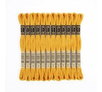 DMC - Confezione da 12 matassine, Filato da Ricamo Mouliné 117MC, 100% Cotone - Adatto a tutte le tecniche e superfici, ideale per punto croce (Giallo 742)
