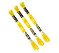 DMC - Set di 3 matasse DMC JAUNE, filo da ricamo mulinato 117 MC, 100% cotone, adatto a tutte le tecniche e supporti, ideale per punto croce