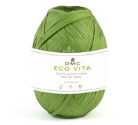 DMC Eco Vita - Filato di rafia 100% fibra di legno/rafia, per uncinetto e lavoro a maglia, 50 g/100 m L, lavaggio a mano, per cappelli, borse e accessori (08 verde)