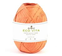 DMC Eco Vita - Filato di rafia, 100% fibra di legno/rafia, per uncinetto e lavoro a maglia, 50 g/100 m L, lavaggio a mano, per cappelli, borse e accessori (10 arancione)