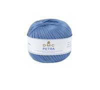 DMC, gomitolo di Filo Petra, 100% Cotone, Colore Blu, Misura 5