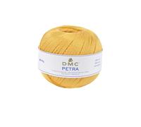 DMC, gomitolo di Filo Petra, 100% Cotone, Colore Giallo, Misura 5