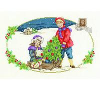 DMC Kit per Punto Croce Vintage l' Albero di Natale, 100% Cotone, Multicolore