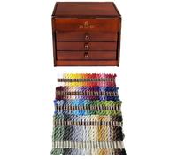 DMC Petite - Cassapanca decorativa in legno con assortimento (100-120 matasse) (confezione assortita di cotone perlato, 100 matasse)