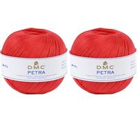DMC Petra Filo, 100% Cotone, Colore: Rosso, Dimensione 5 (Confezione da 2)