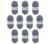 DMC - Confezione da 10 gomitoli - Filato per maglieria Knitty 4 - Spiegazioni incluse | Piacevole da lavorare a maglia - Ottima qualità | Gomitoli da 50 g - 140 m | 10 colori disponibili