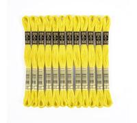 DMC - Confezione da 12 matassine, Filato da Ricamo Mouliné 117MC, 100% Cotone - Adatto a tutte le tecniche e superfici, ideale per punto croce (Giallo 307)