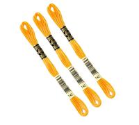 DMC - Set di 3 matasse DMC, filo da ricamo mulinato 117 MC, 100% cotone, adatto a tutte le tecniche e supporti, ideale per punto croce (arancione)