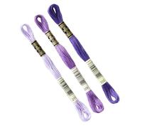 DMC - Set di 3 matasse DMC, filo da ricamo mulinato 117 MC, 100% cotone, adatto a tutte le tecniche e supporti, ideale per punto croce (ASSVIOLET)