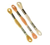 DMC - Set di 3 matasse DMC assortite giallo colletto. 728-3854-3823, filo da ricamo mulinato 117MC, 100% cotone, adatto a tutte le tecniche e supporti, ideale per punto croce