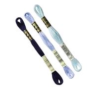 DMC - Set di 3 matasse DMC assortite blu colletto. 823-3325-747, filo da ricamo mulinato 117MC, 100% cotone, adatto a tutte le tecniche e supporti, ideale per punto croce