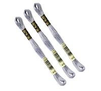 DMC - Set di 3 matasse DMC grigio chiaro, filo da ricamo mulinato 117MC, 100% cotone - Si adatta a tutte le tecniche e supporti, ideale per punto croce