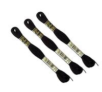 DMC - Set di 3 matassine Mouliné Spécial 117MC NERO 310 - Filo da ricamo 100% cotone - Si adatta a tutte le tecniche di ricamo e a tutti i supporti, ideale per il punto croce