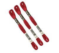 DMC - Set di 3 matassine Mouliné Spécial 117MC ROSSO - Filo da ricamo 100% cotone - Si adatta a tutte le tecniche di ricamo e a tutti i supporti, ideale per il punto croce