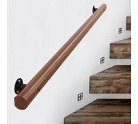 DMCHENGMA Ringhiera Moderna Corrimano, Ringhiera per Scale per Interni ed Esterni, Scale in Legno Massello da 1ft-15ft Corrimano Corridoio Asta di Supporto Bracciolo Forte Balaustra Robusta(150cm)