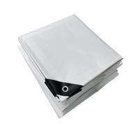 DMCHENGMA Telo di Copertura Bianco, 5x5m/5x6m/5x7m/5x8m Telo di Copertura Impermeabile Extra Resistente in PVC per Campeggio, Patio, Piscine, Barche(1.2x1.8m)