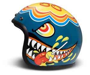 DMD Retro Lollipop Casco Jet unisex blu, taglia XS