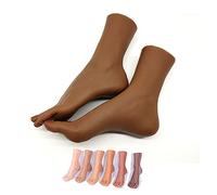 DMETE 6 Color Lifelike Piede Modello Visualizza Mannequin Shoe Socks Manicure Disegno Schizzo Brown Nero Taupe Skin Calzino per Scarpe Gioiello(Skeleton Color 4,Left Foot)