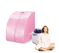 DMETE Bagno Turco Portatile for Sauna Domestica, Macchina benefica for la Pelle da 2,0 Litri, Struttura in Acciaio articolare Semplice for Bagno termale Dimagrante per Il Relax(Pink)