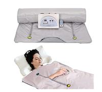 DMETE Coperta for Sauna a infrarossi lontani for Sudorazione, Perdita di Peso ponderata for la Forma del Corpo, Fitness Dimagrante, 2 Zone for Le Donne per Il Relax(Grey)