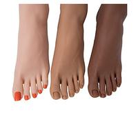 DMETE Manicure in Silicone Nail Art Pedicure Pratica Piede Modello protesico Calzino per Scarpe Gioiello(Color 5 Left Foot)