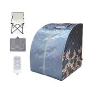 DMETE Sauna a infrarossi lontani Set Spa Portatile for Una Persona for Tutto Il Corpo con poggiapiedi riscaldante con Telecomando for Tempo e Temperatura per Il Relax